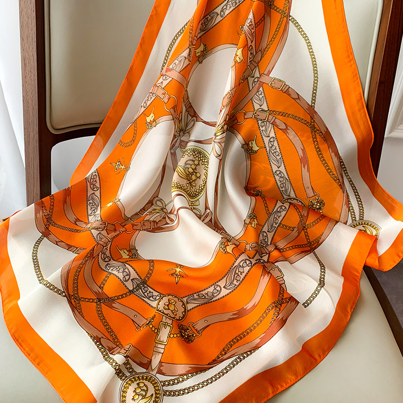 Scarf Silk Square - Luxury 70cm Square Silk Scarf for