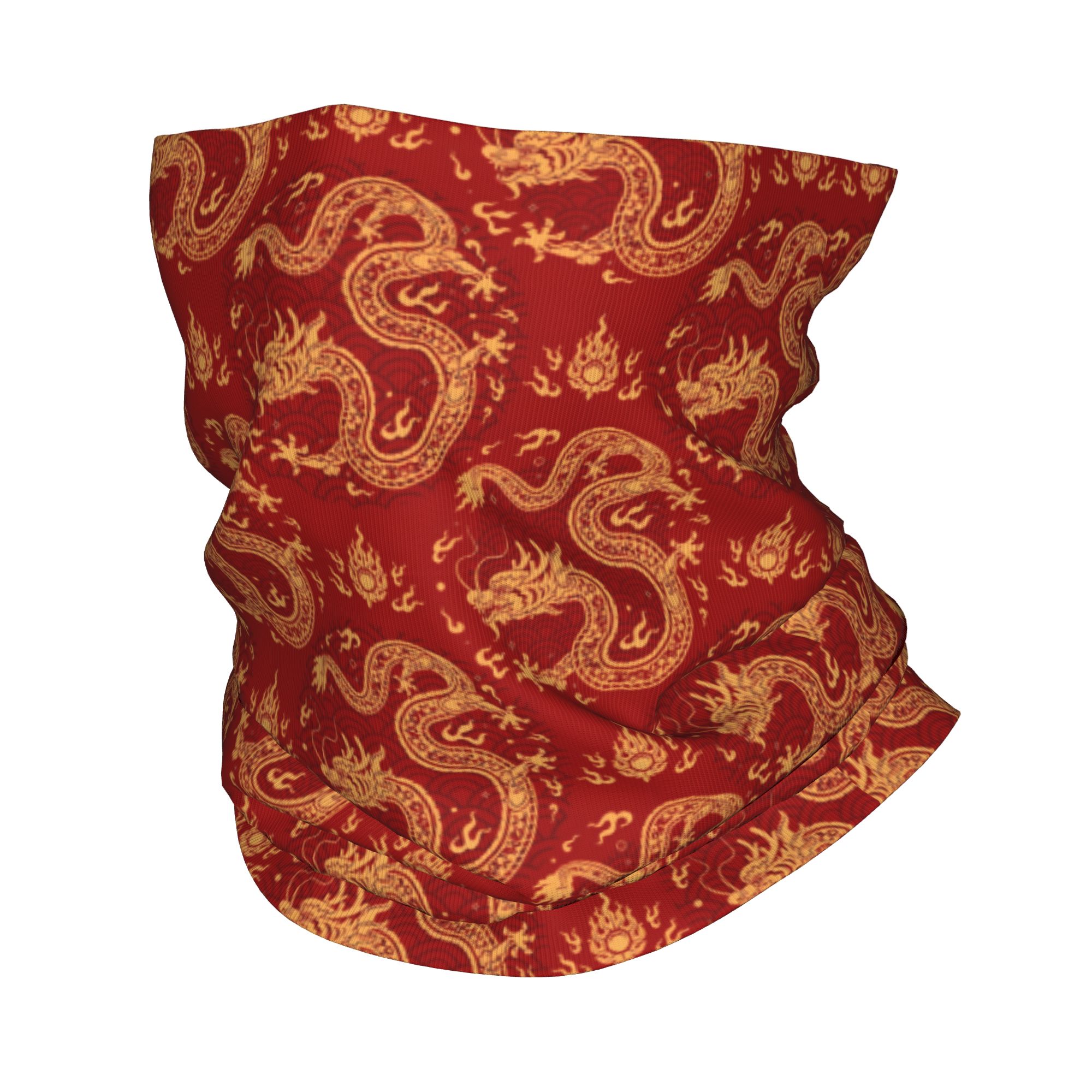 Neck Warmer Tube - Red Dragon Winter Headband Neck Warmer