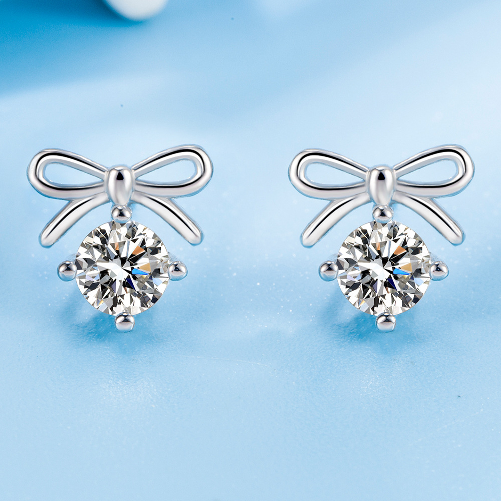 Tie Clip Silver - Luxurious 925 Sterling Silver Exquisite Bow