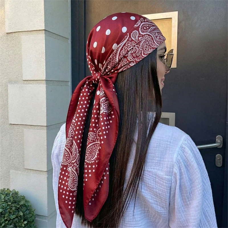 Face Scarf Mask - 90cm Luxury Brand 2026 Dot Print