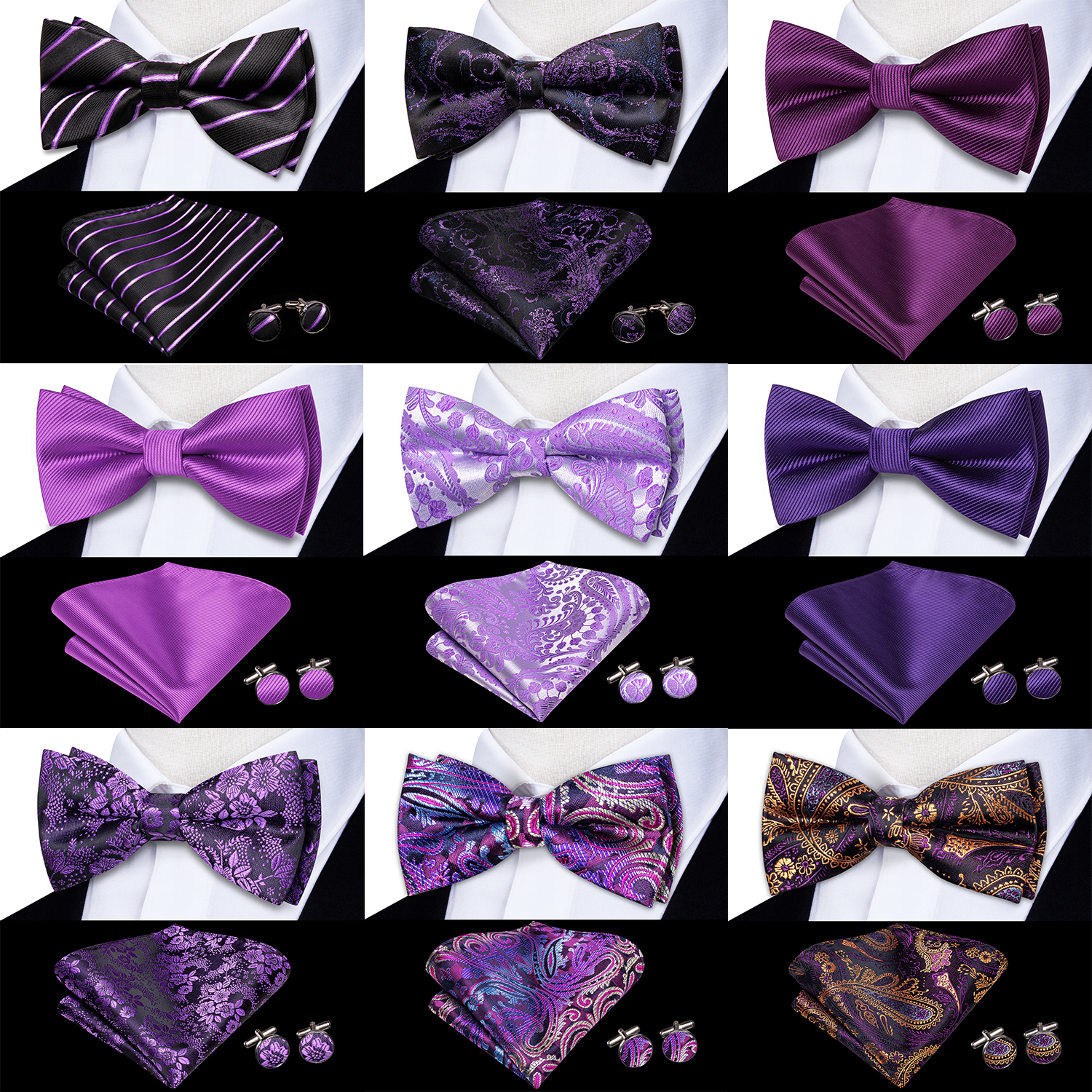 Purple Lilac Lavender Pansy Vi - Bow Tie Pre Tied 评论和价格