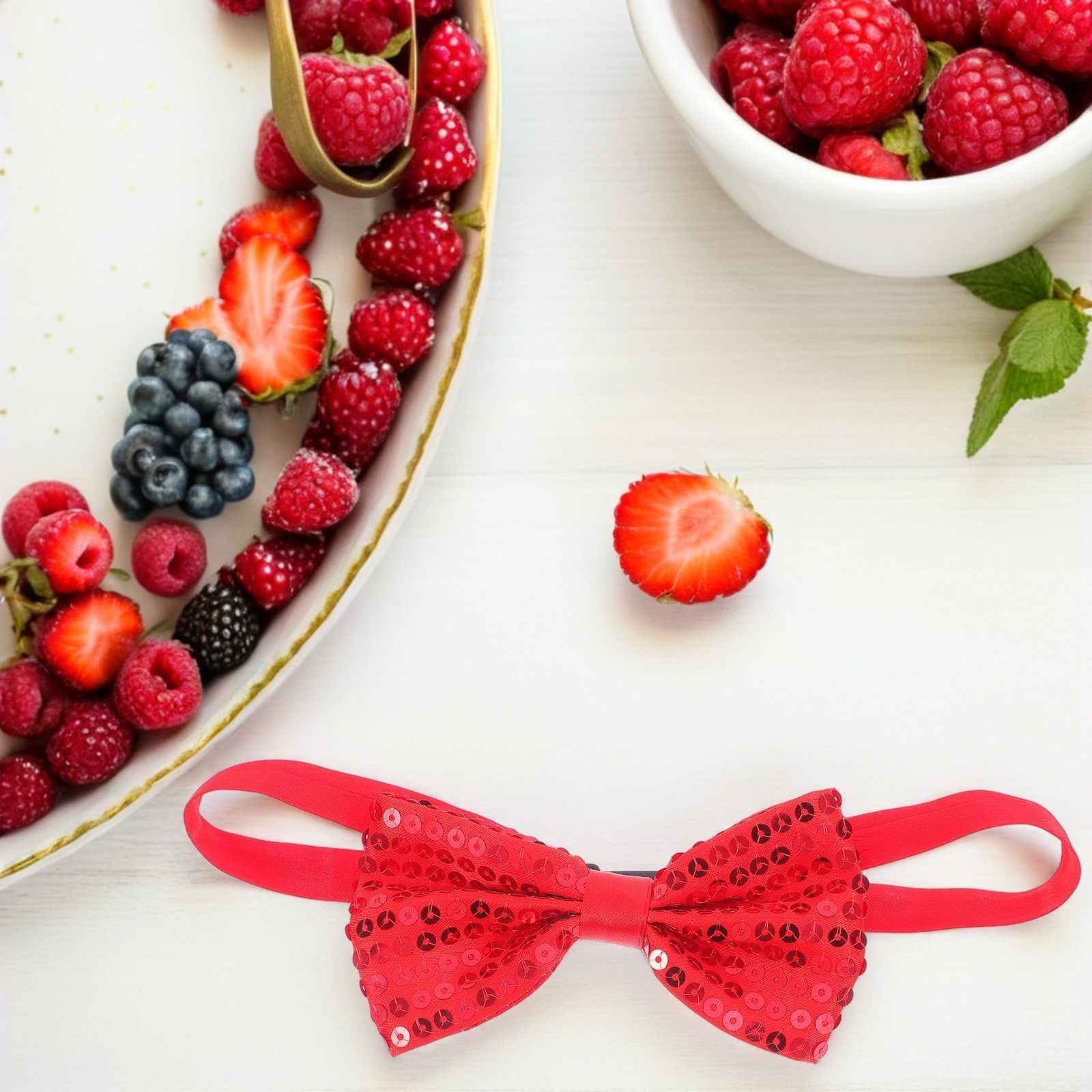 5Pcs Children Sparkly Sequin B - Bow Tie Pre Tied 评论和价格