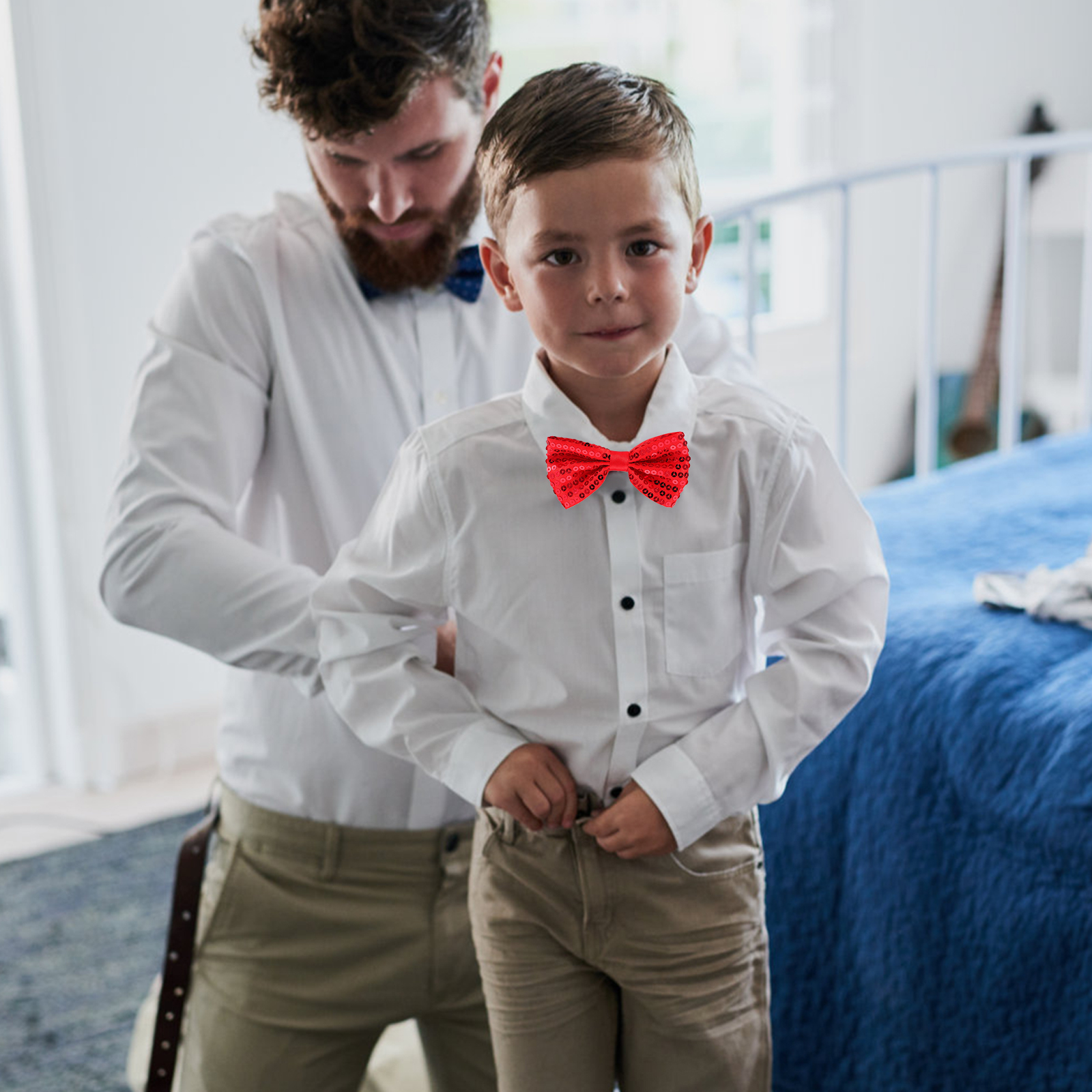 5Pcs Children Sparkly Sequin B - Bow Tie Pre Tied 评论和价格