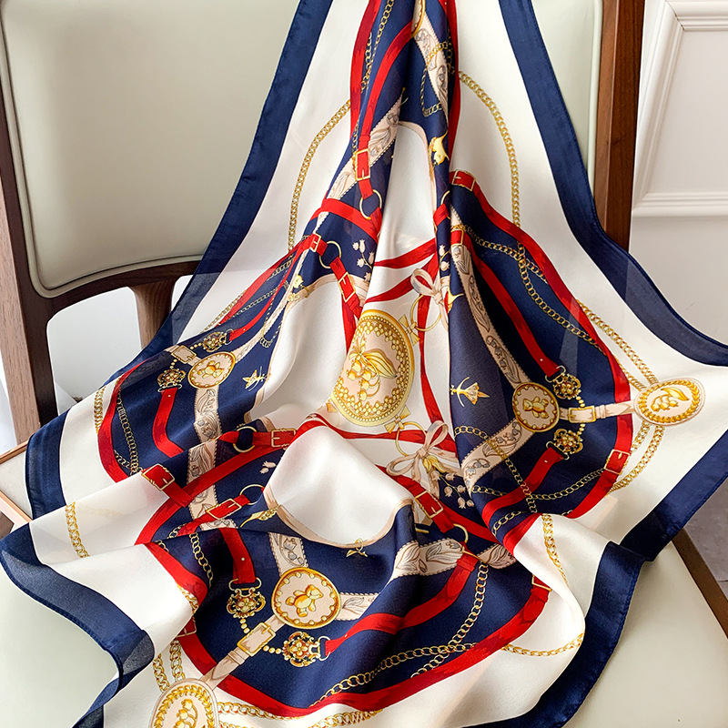 Luxury 70cm Square Silk Scarf  - Scarf Silk Square 评论和价格