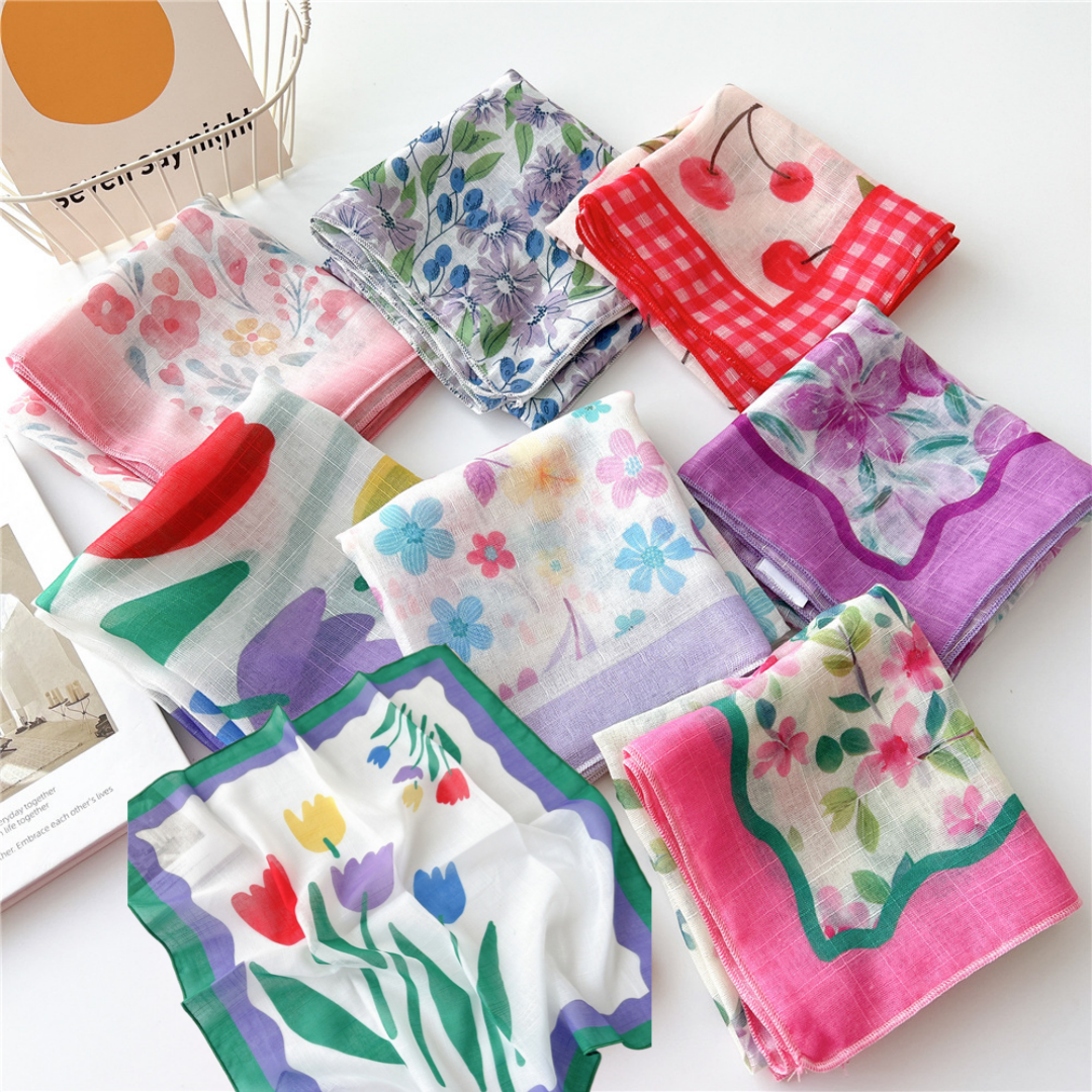 Spring Autumn Scarf Chic Fashi - Bandana Cotton 评论和价格