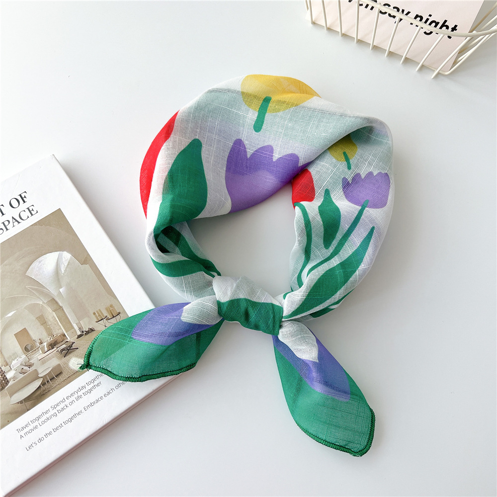 Spring Autumn Scarf Chic Fashi - Bandana Cotton 评论和价格
