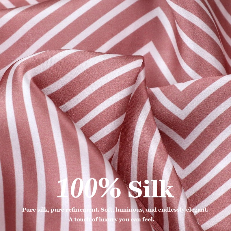 100% Pure Silk Scarf Women Hij - Silk Tie Striped 评论和价格