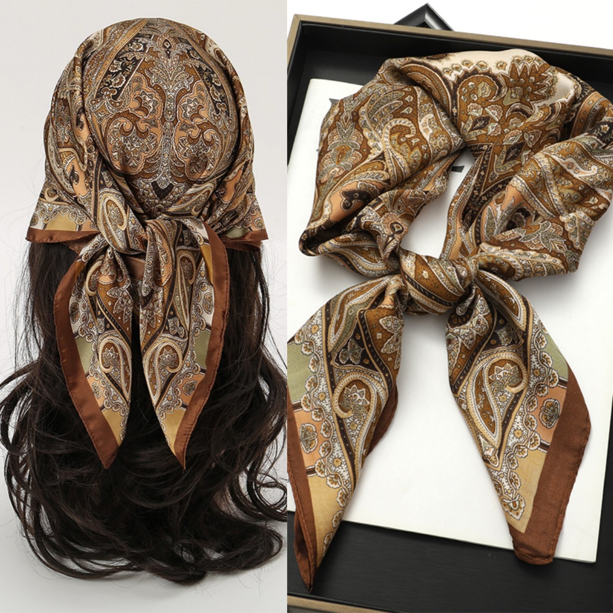Bohemian Style Print Luxury Br - Head Wrap Turban 评论和价格
