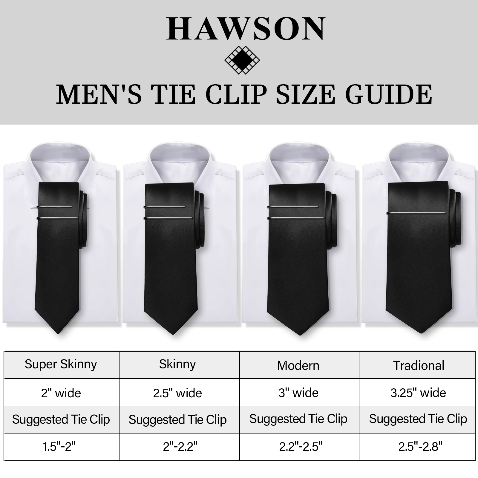 HAWSON Tie Clips for Men 4Pcs  - Tie Bar Set Gift 评论和价格