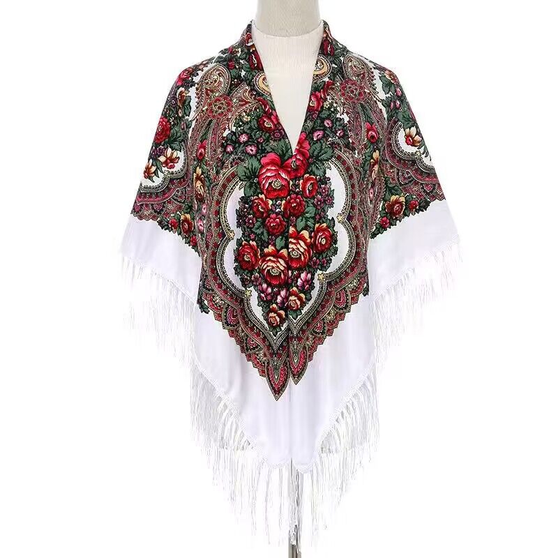 130*130cm Ethnic Printed Squar - Woven Scarf Blanket 评论和价格