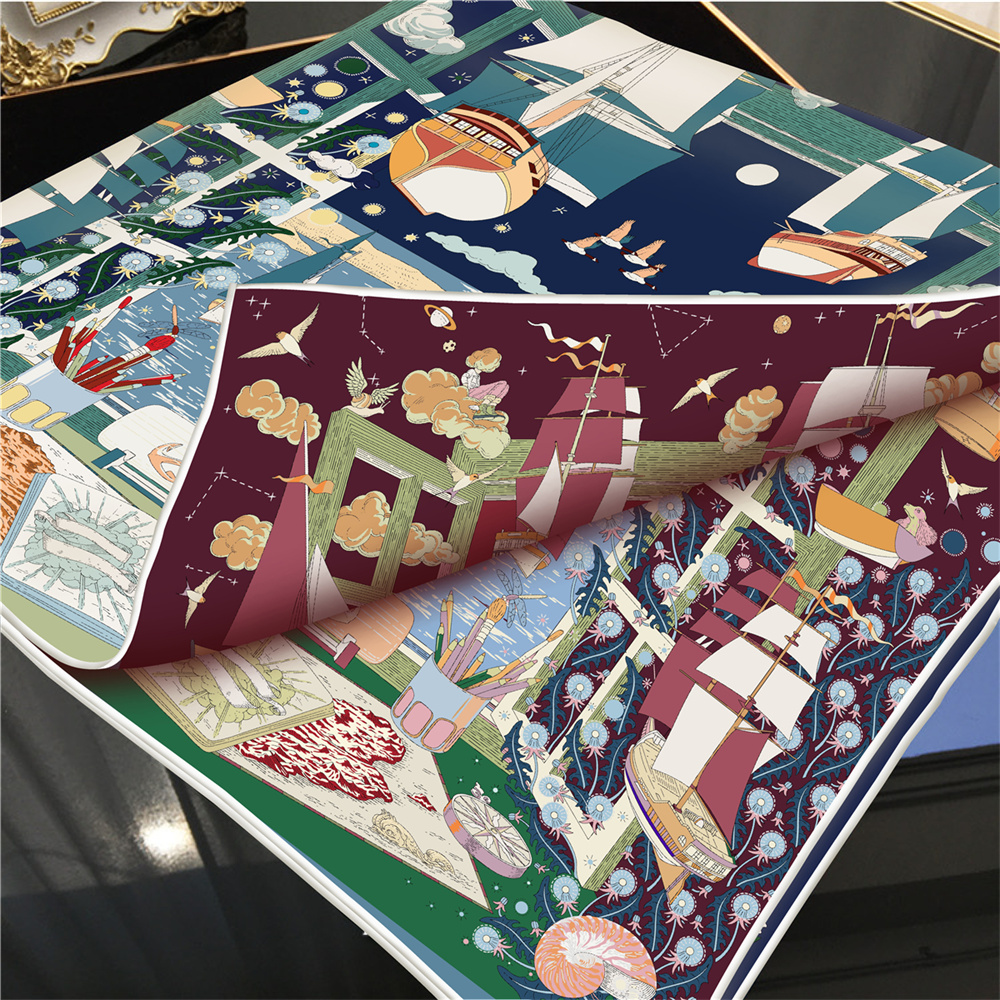90CM Brand Silk Scarves Wraps  - Face Scarf Mask 评论和价格