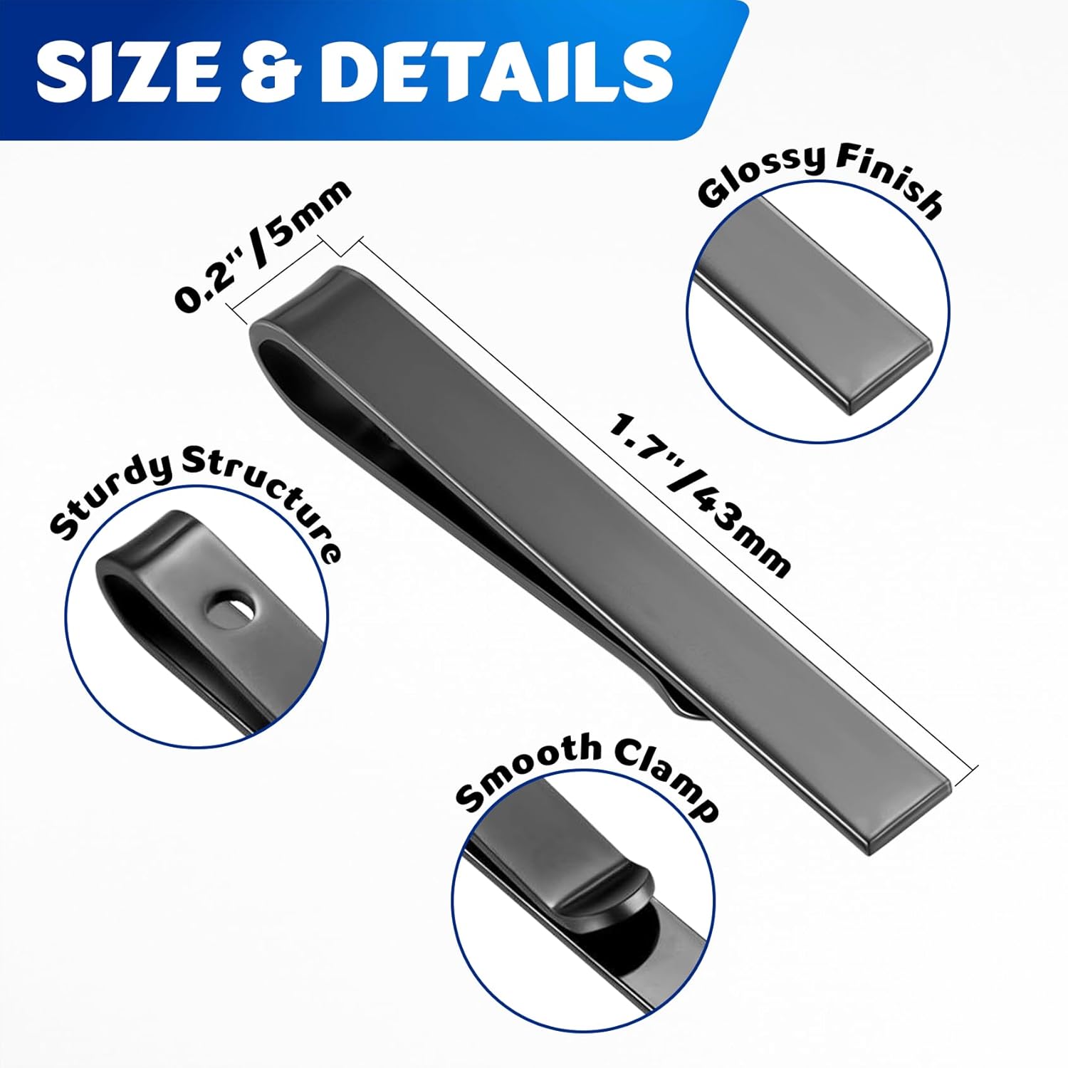 3 Pack Men's Tie Clip for Skin - Skinny Tie Men 评论和价格