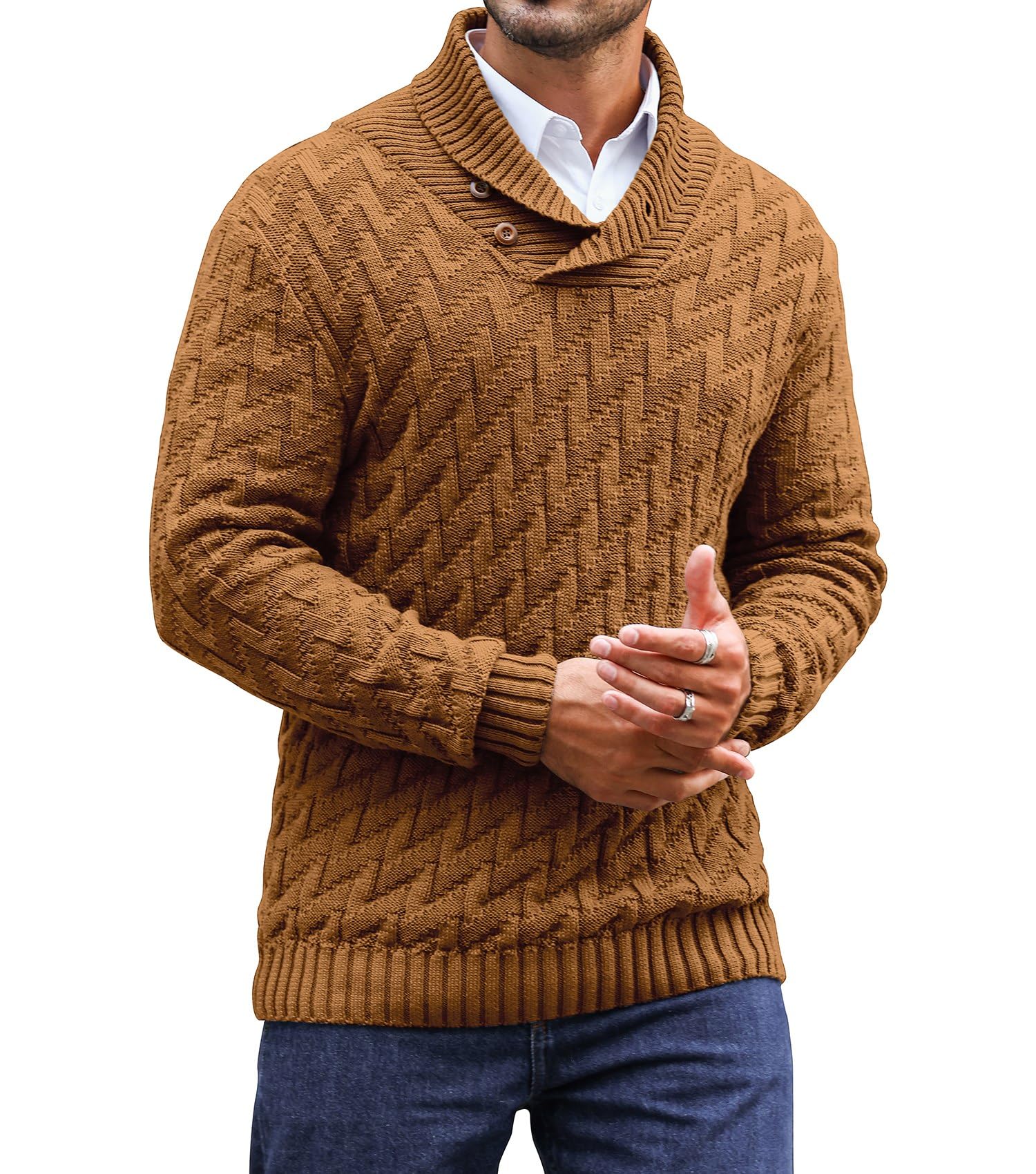 Men's Sweater Spring Shawl Col - Muffler Men Wool 评论和价格