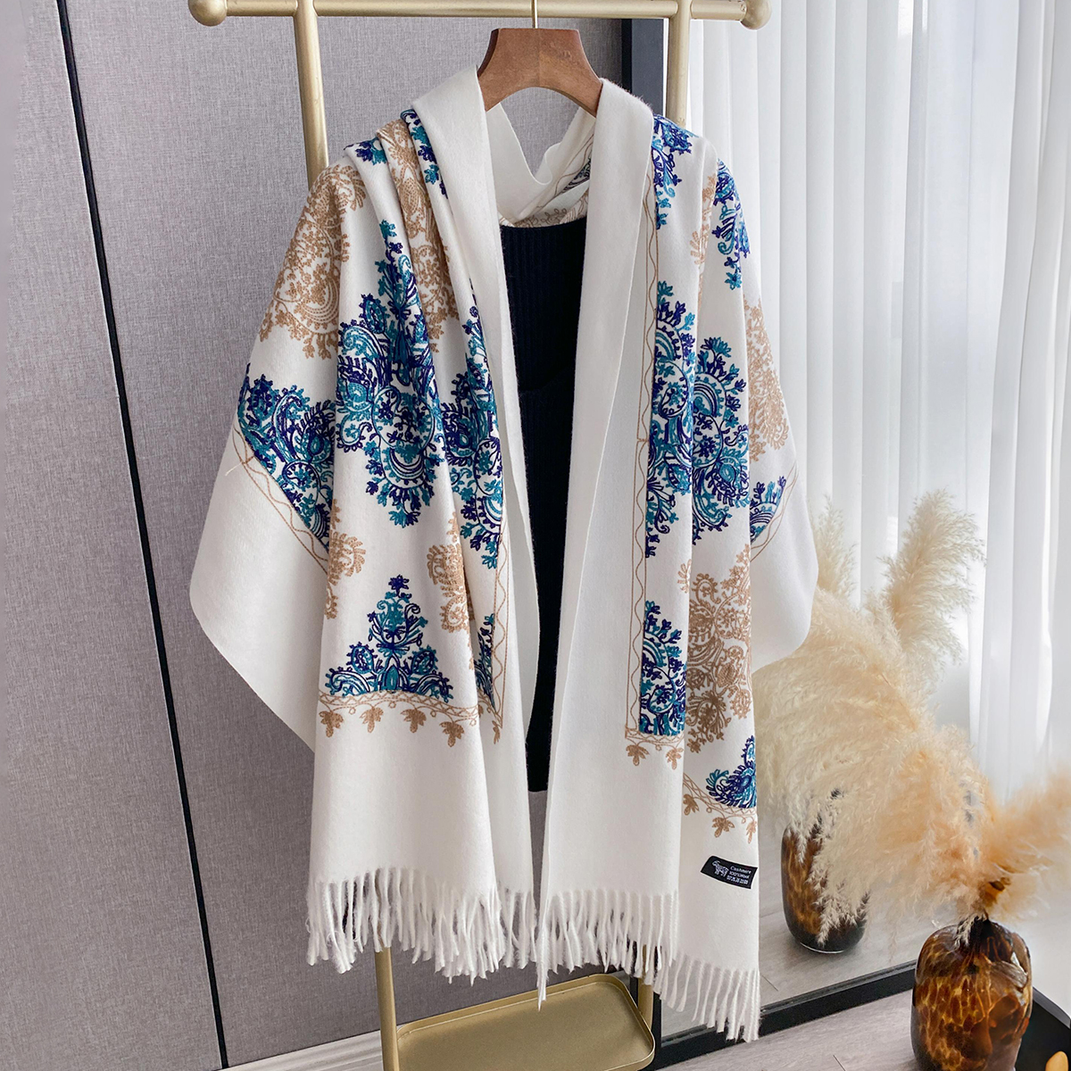 Women Fashion Winter Warm Cash - Woven Scarf Blanket 评论和价格