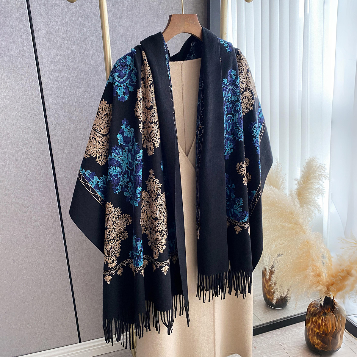 Women Fashion Winter Warm Cash - Woven Scarf Blanket 评论和价格
