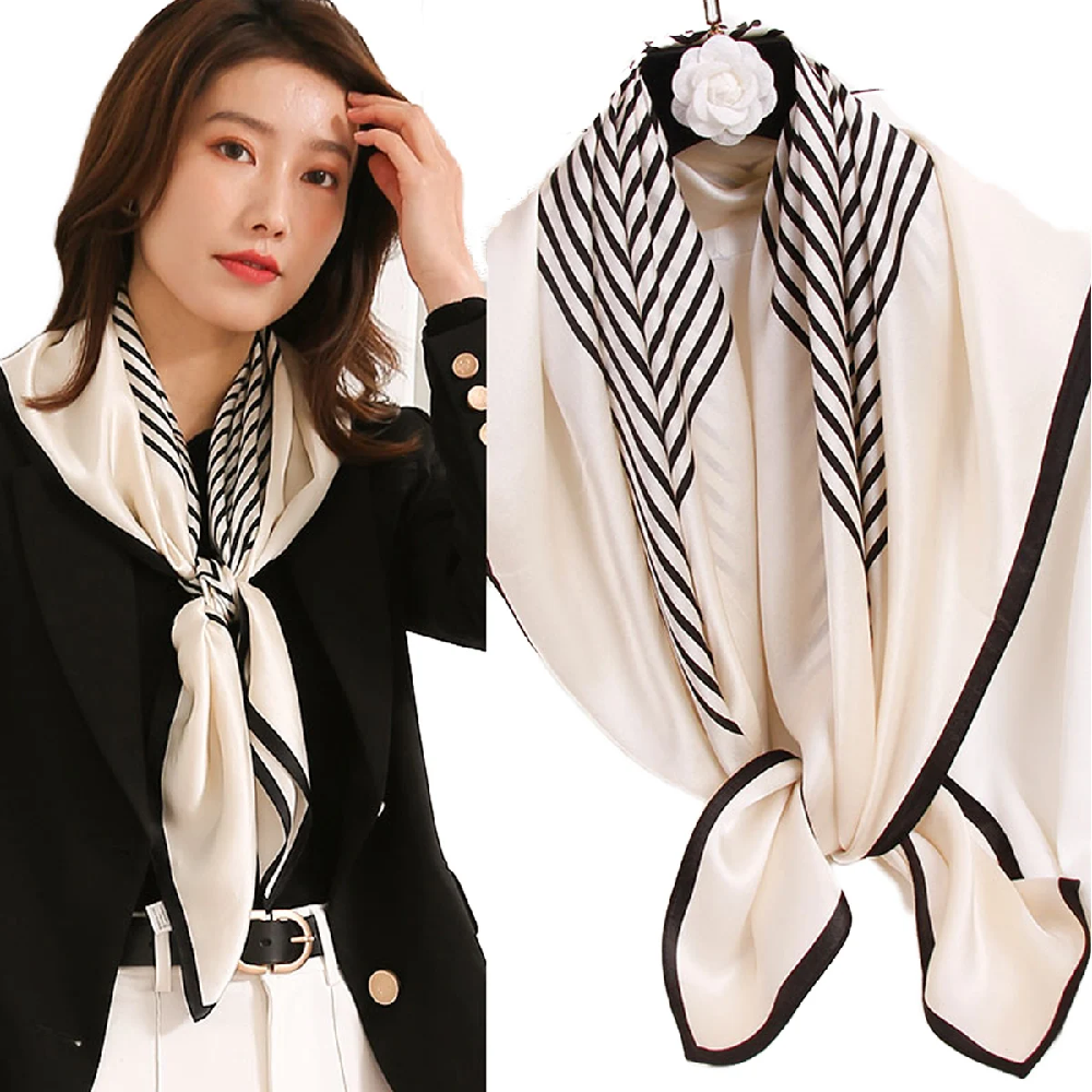 Vintage 100% Silk Scarf Women  - Silk Tie Striped 评论和价格