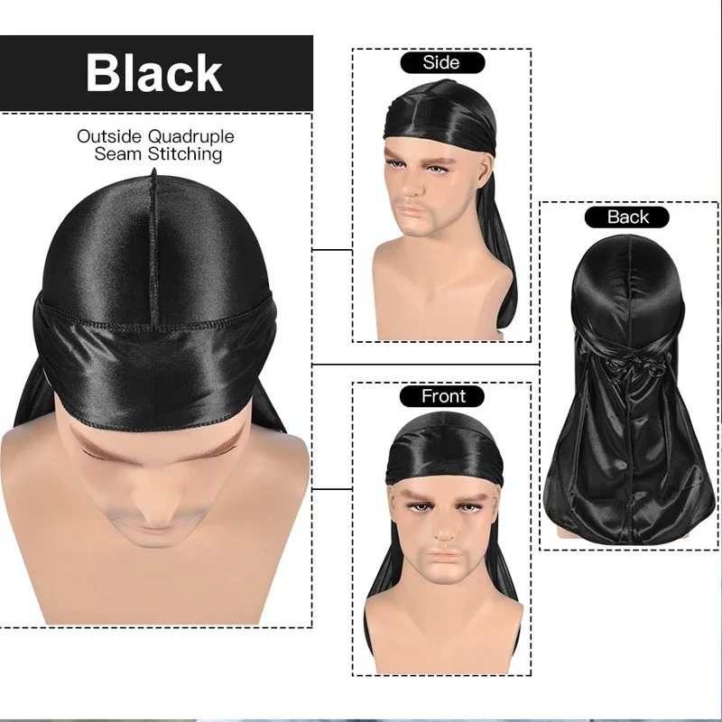 New silk Durag Bandana Turban  - Bandana Doo Rag 评论和价格
