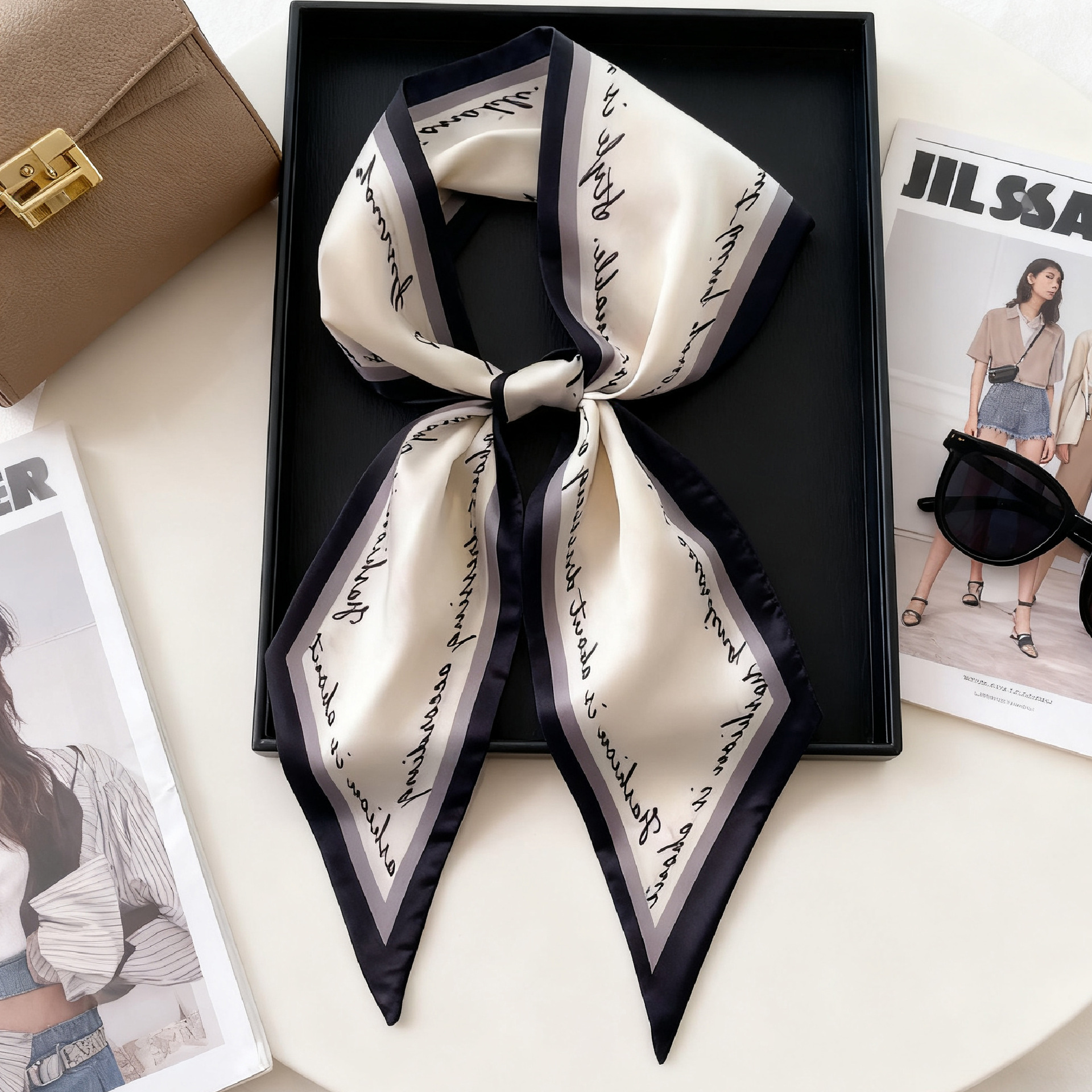 Luxury Long Neckerchief Skinny - Head Wrap Turban 评论和价格