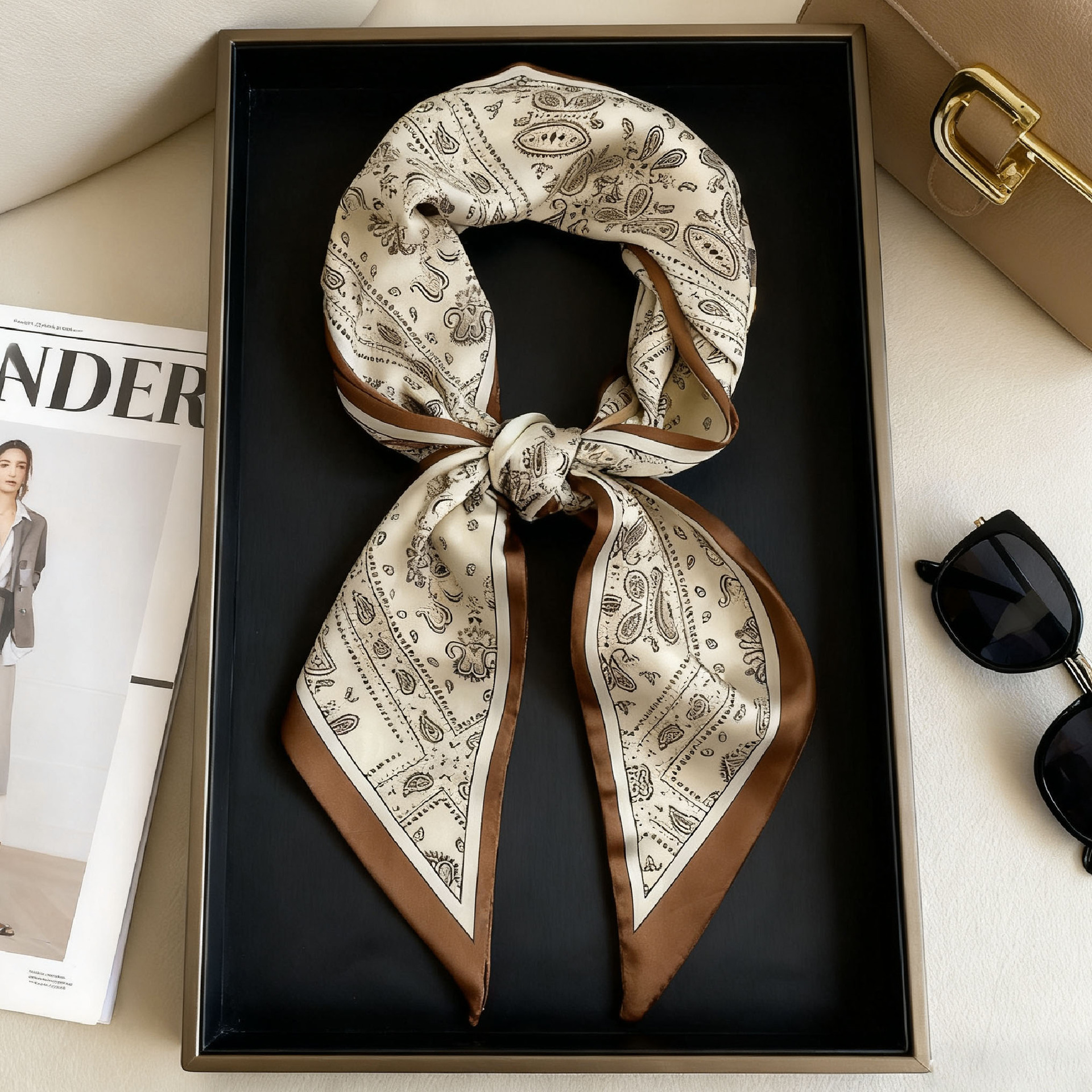 Luxury Long Neckerchief Skinny - Head Wrap Turban 评论和价格