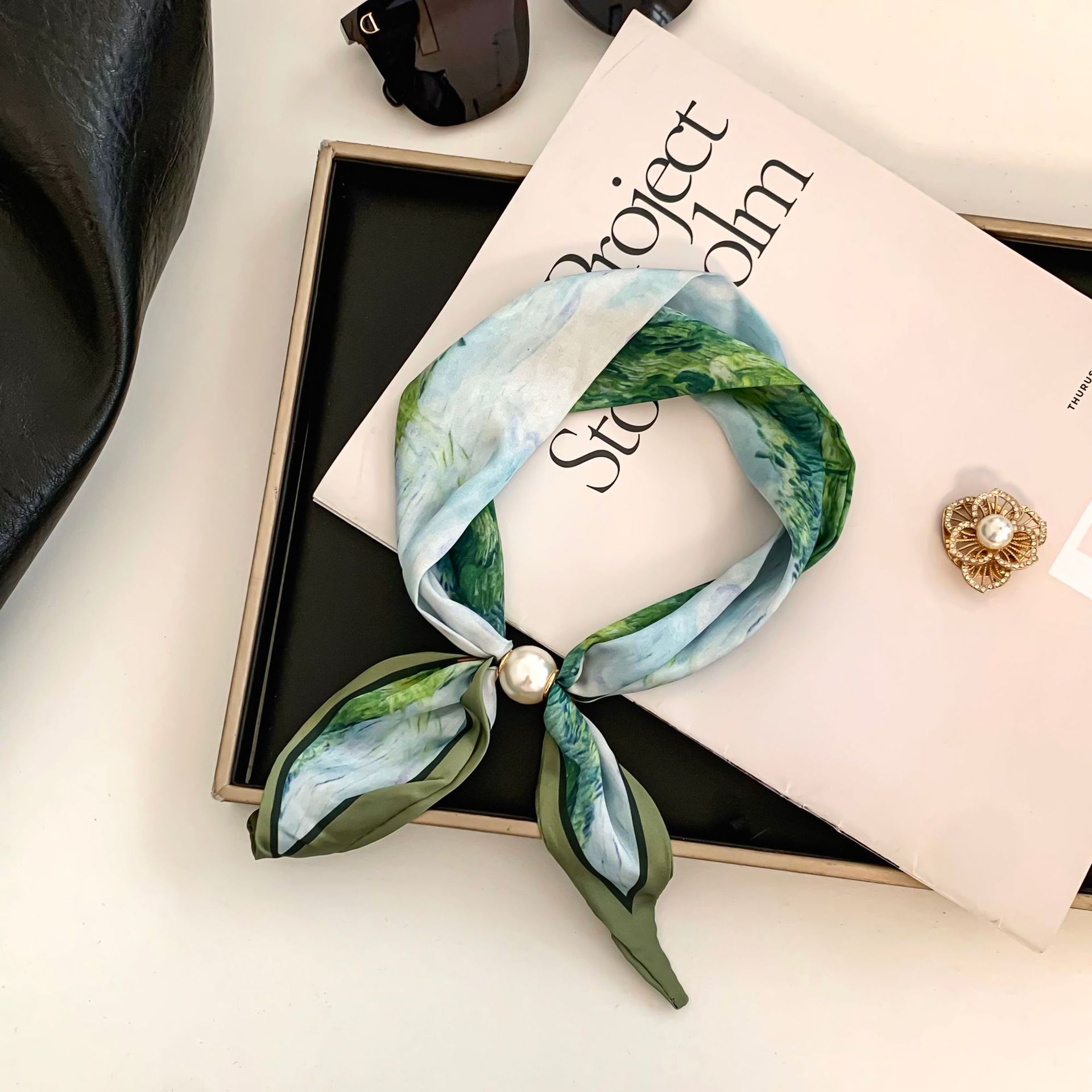 Cashew Flower Silk Scarf Effor - Silk Neck Scarf 评论和价格