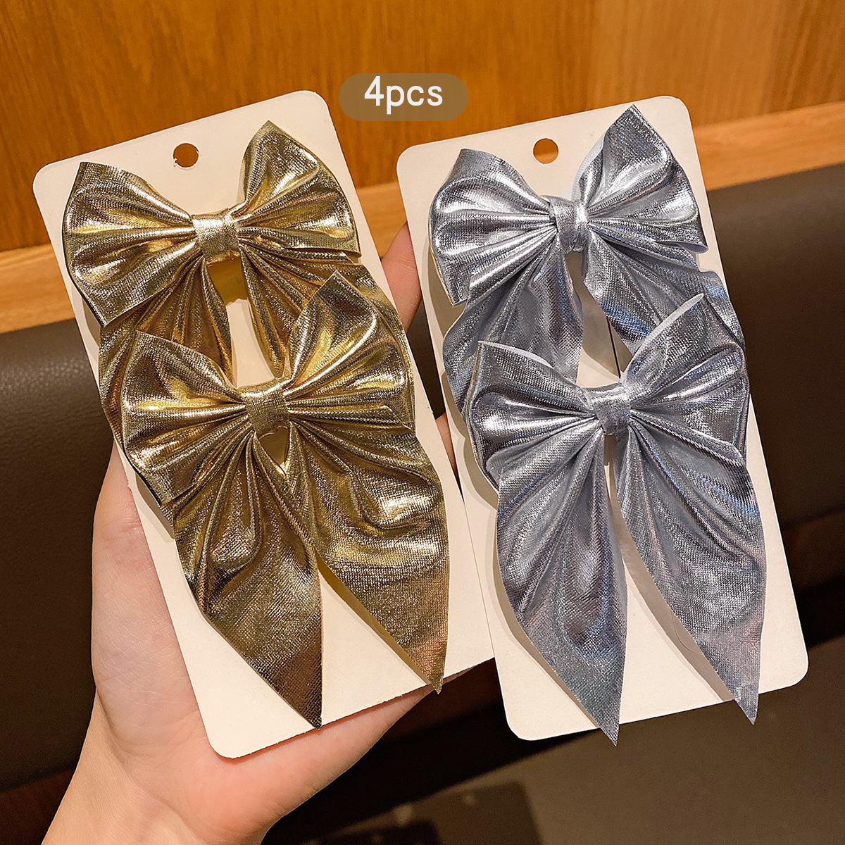 4 fashionable bow hair clips i - Tie Clip Silver 评论和价格