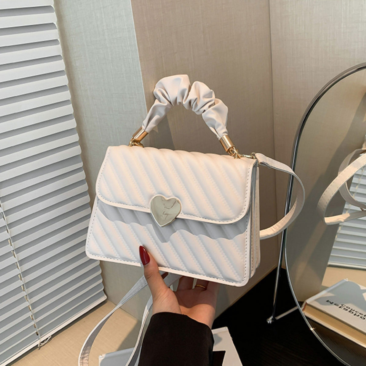 White fashion women's bag simp - Pocket Square Set 评论和价格