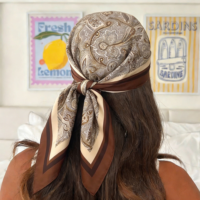 Luxury Women Silk Square Scarf - Face Scarf Mask 评论和价格