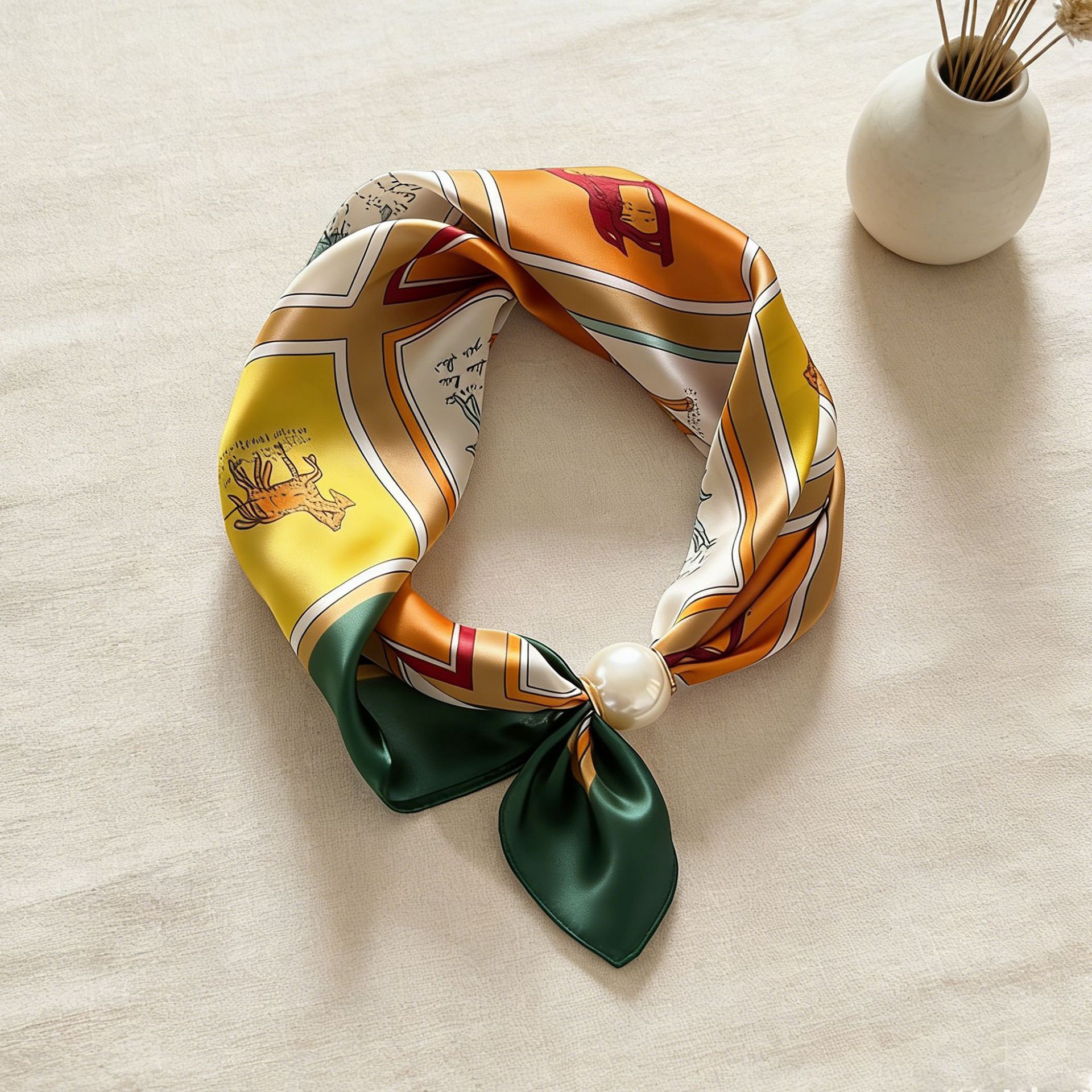 Scarf Chain Silk Lazy Magnetic - Face Scarf Mask 评论和价格