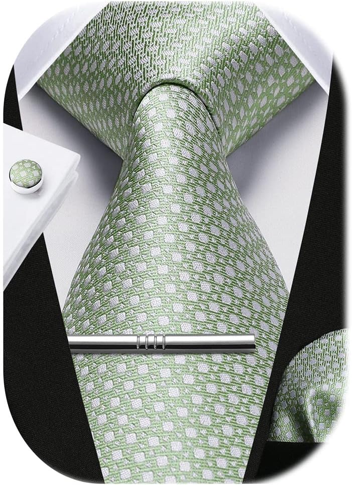 Classic Checkered Tie Set with - Pocket Square Set 评论和价格
