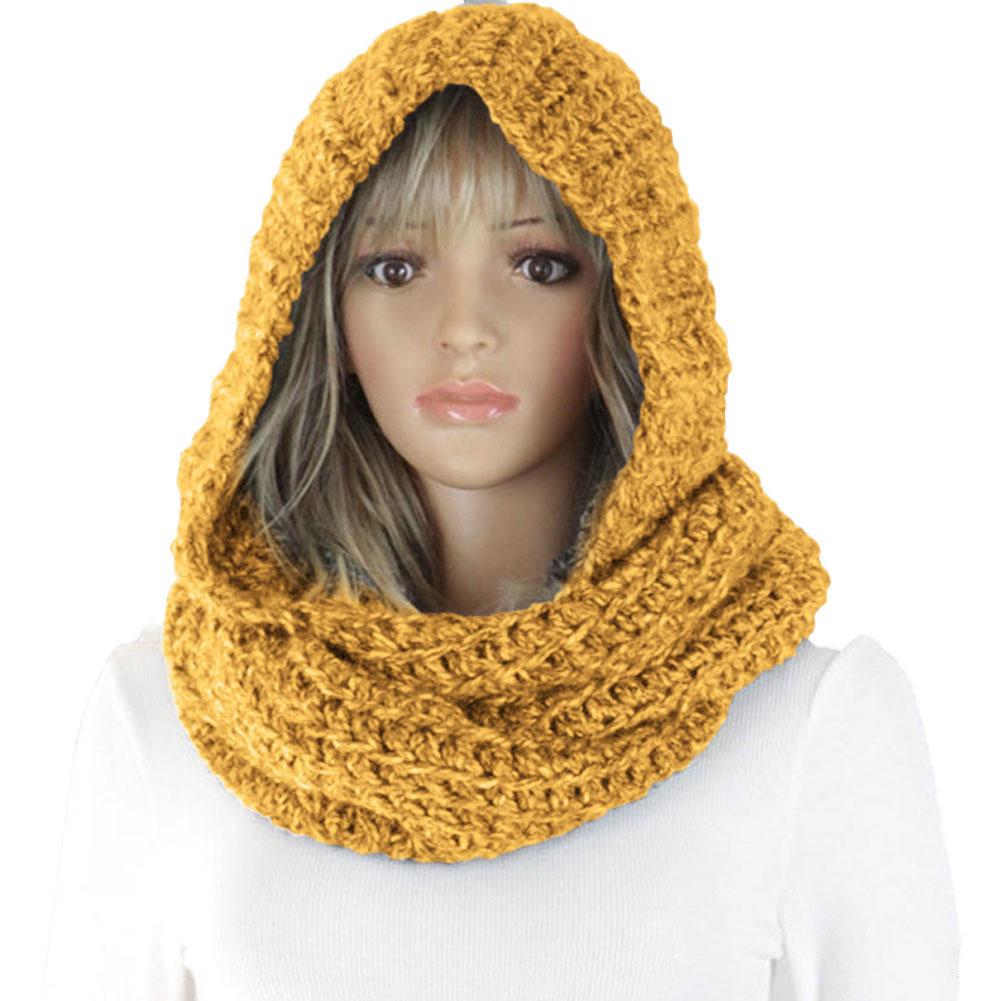 Knitted Hooded Scarf Winter Wo - Infinity Scarf Knit 评论和价格