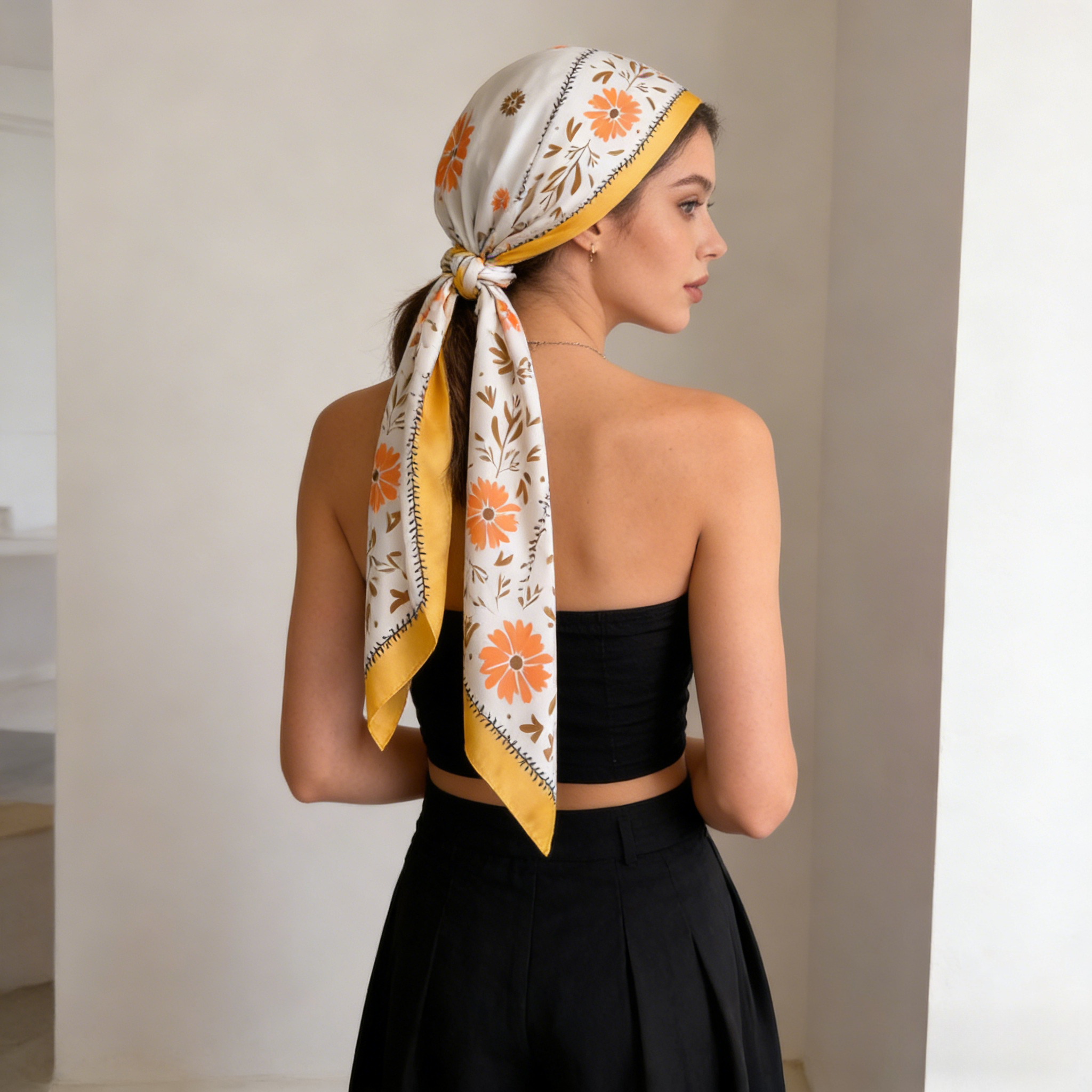 1Pc new printed fashion silk s - Silk Neck Scarf 评论和价格