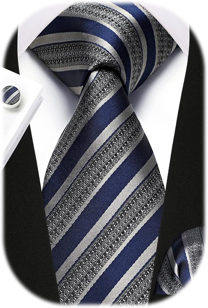 Men's Stripe Tie & Pocket Squa - Pocket Square Set 评论和价格
