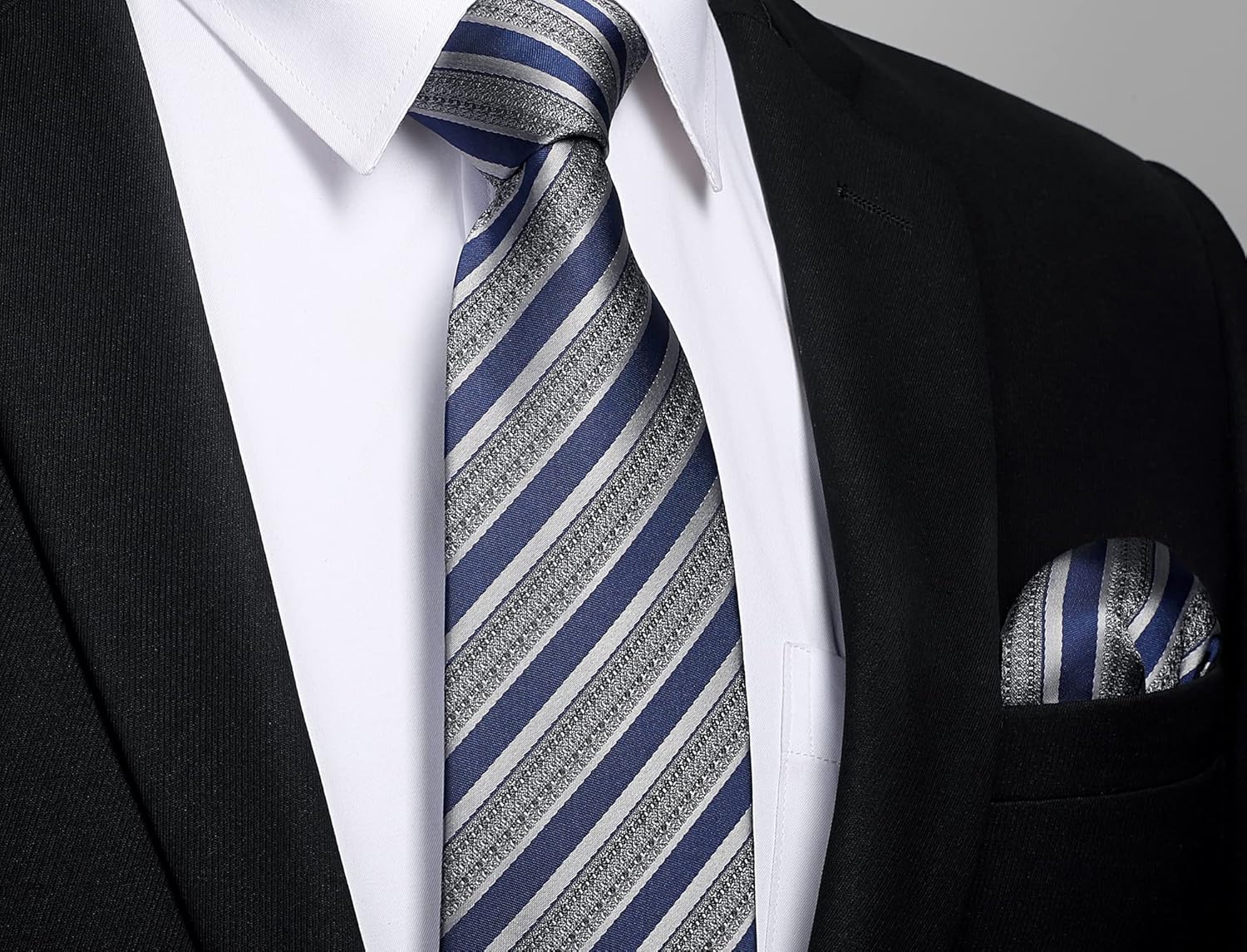 Men's Stripe Tie & Pocket Squa - Pocket Square Set 评论和价格