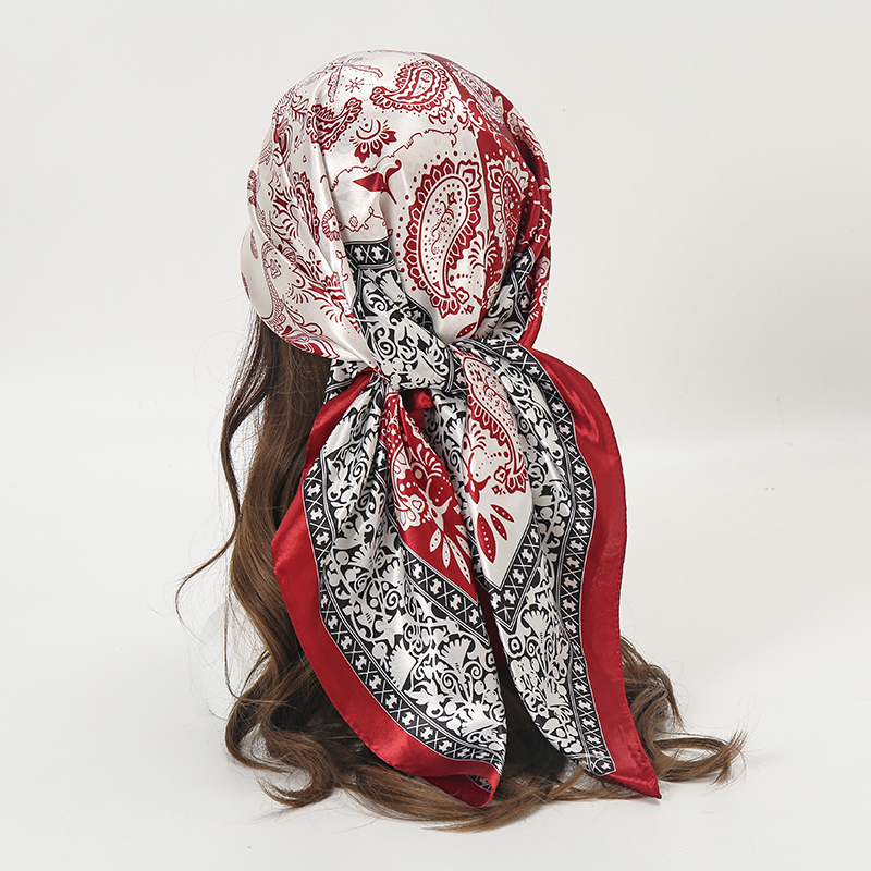 Satin Square Scarf Women Musli - Face Scarf Mask 评论和价格