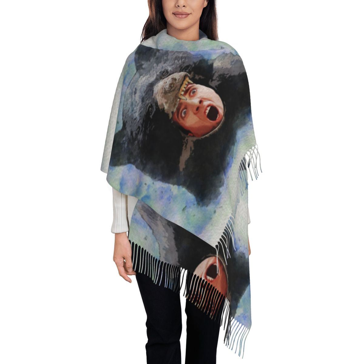 Cage Bear Watercolor Scarf for - Pashmina Wrap Large 评论和价格