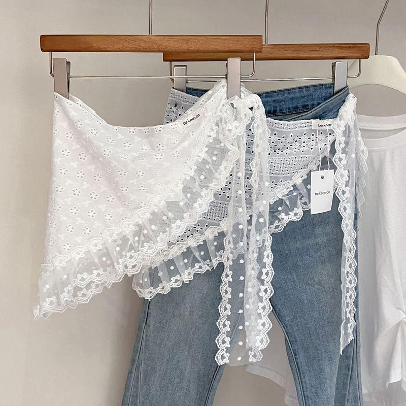 Retro  Lace Triangle Headscarf - Bandana Cotton 评论和价格