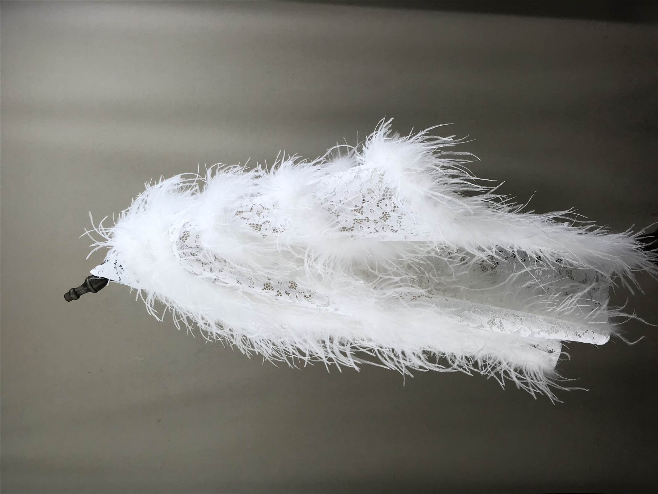 Real Ostrich Feather Lace Shaw - Stole Wedding Shawl 评论和价格