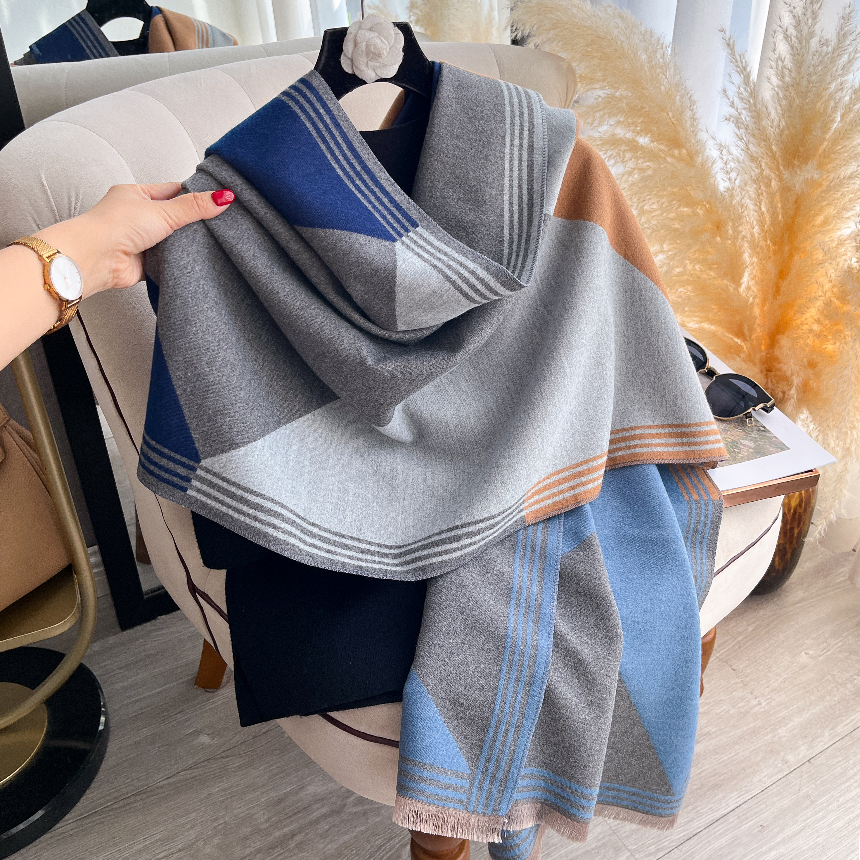 2025 Luxury Winter Cashmere Sc - Woven Scarf Blanket 评论和价格