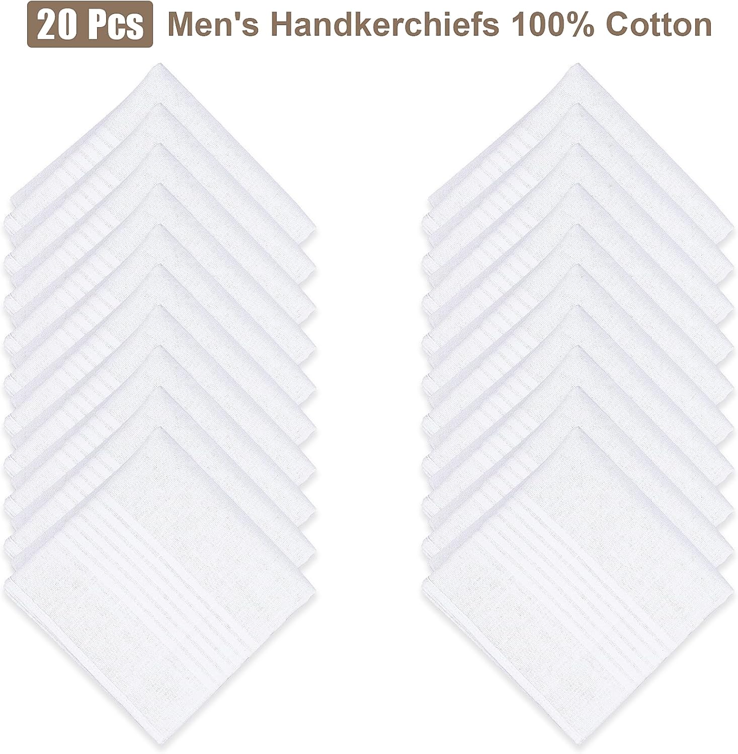 20 Pcs Cotton Handkerchiefs fo - Handkerchief Cotton Men 评论和价格