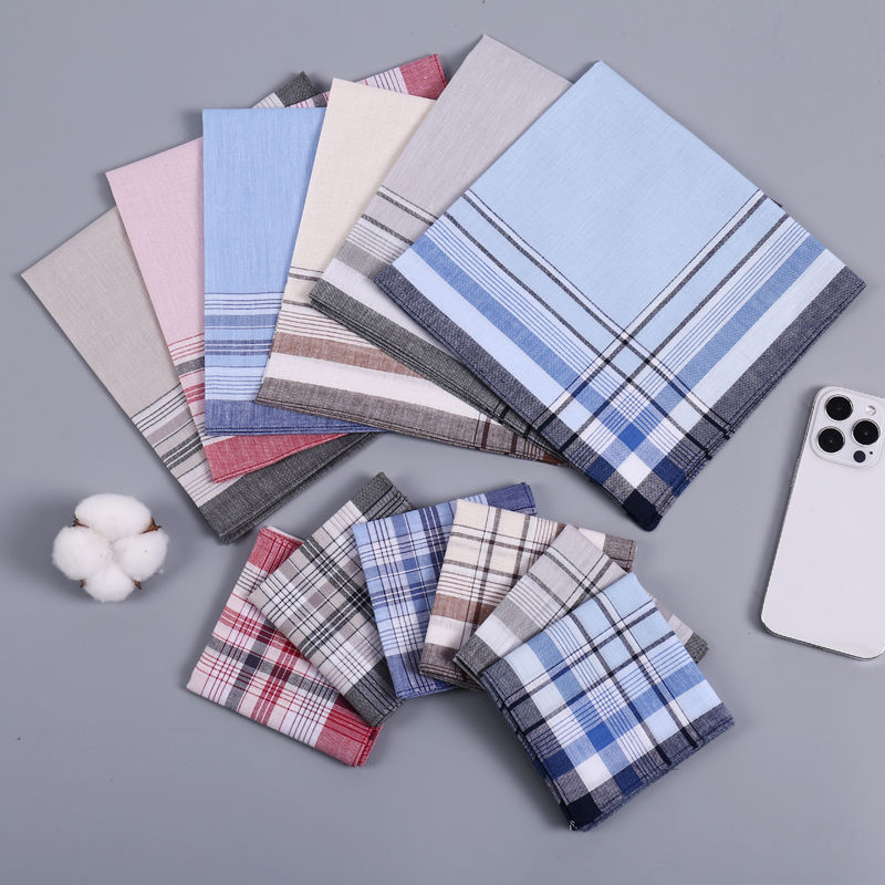 12Pcs Men's Pure Cotton Handke - Handkerchief Cotton Men 评论和价格