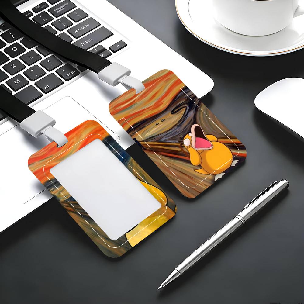 Anime Game Psyduck ID Card Hol - Lanyard Badge Holder 评论和价格