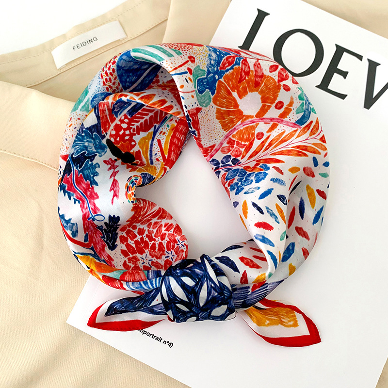53cm Square Silk Scarf Women N - Silk Neck Scarf 评论和价格