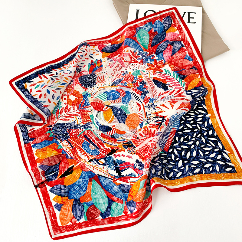 53cm Square Silk Scarf Women N - Silk Neck Scarf 评论和价格
