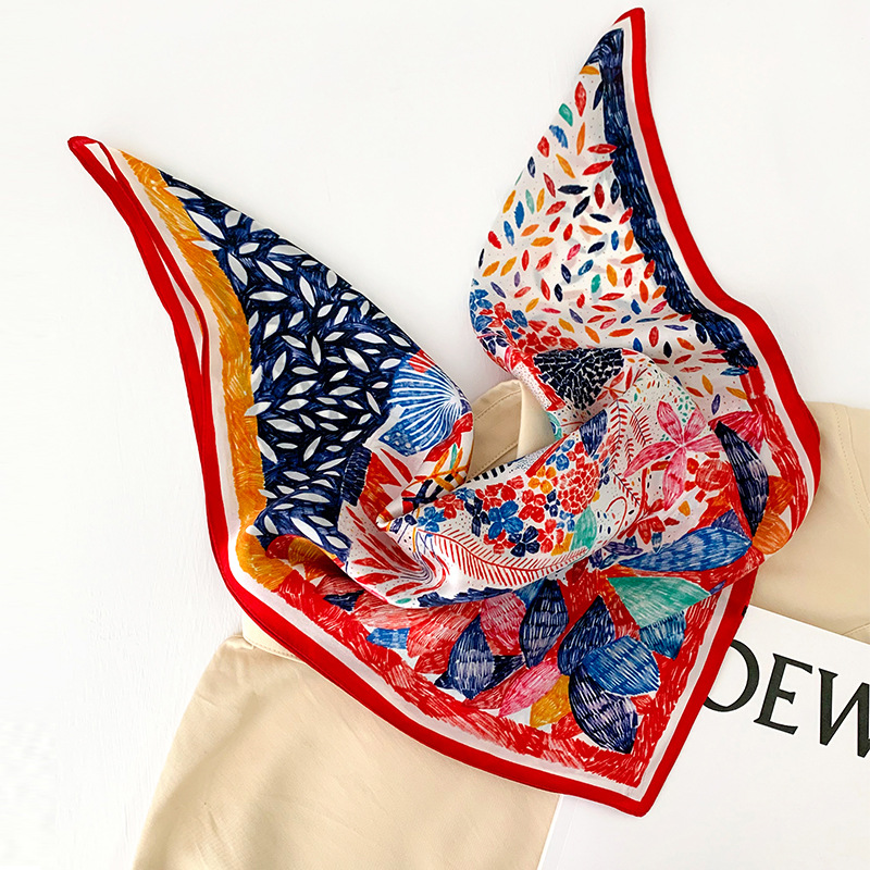 53cm Square Silk Scarf Women N - Silk Neck Scarf 评论和价格