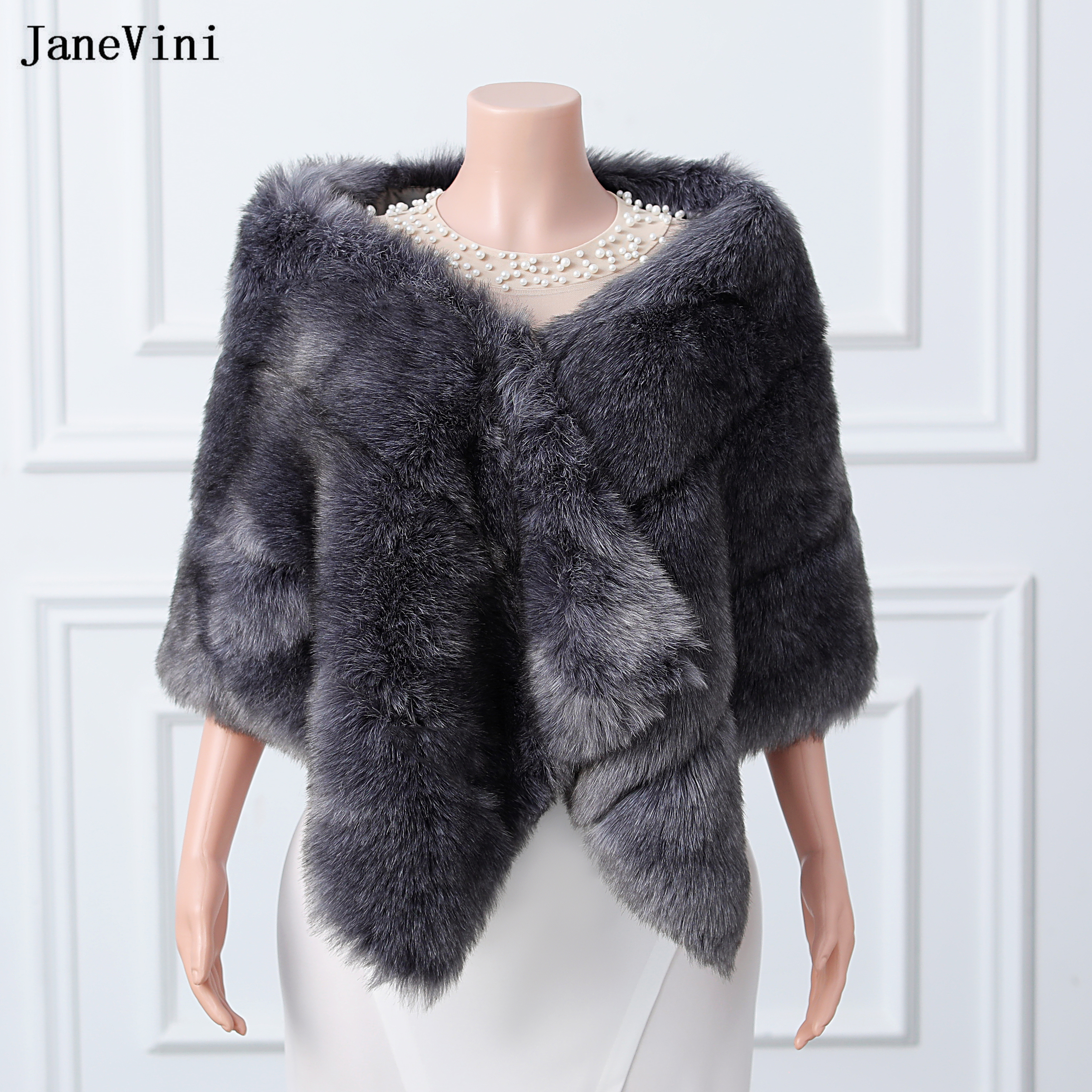 JaneVini High Quality Dark Gra - Stole Wedding Shawl 评论和价格