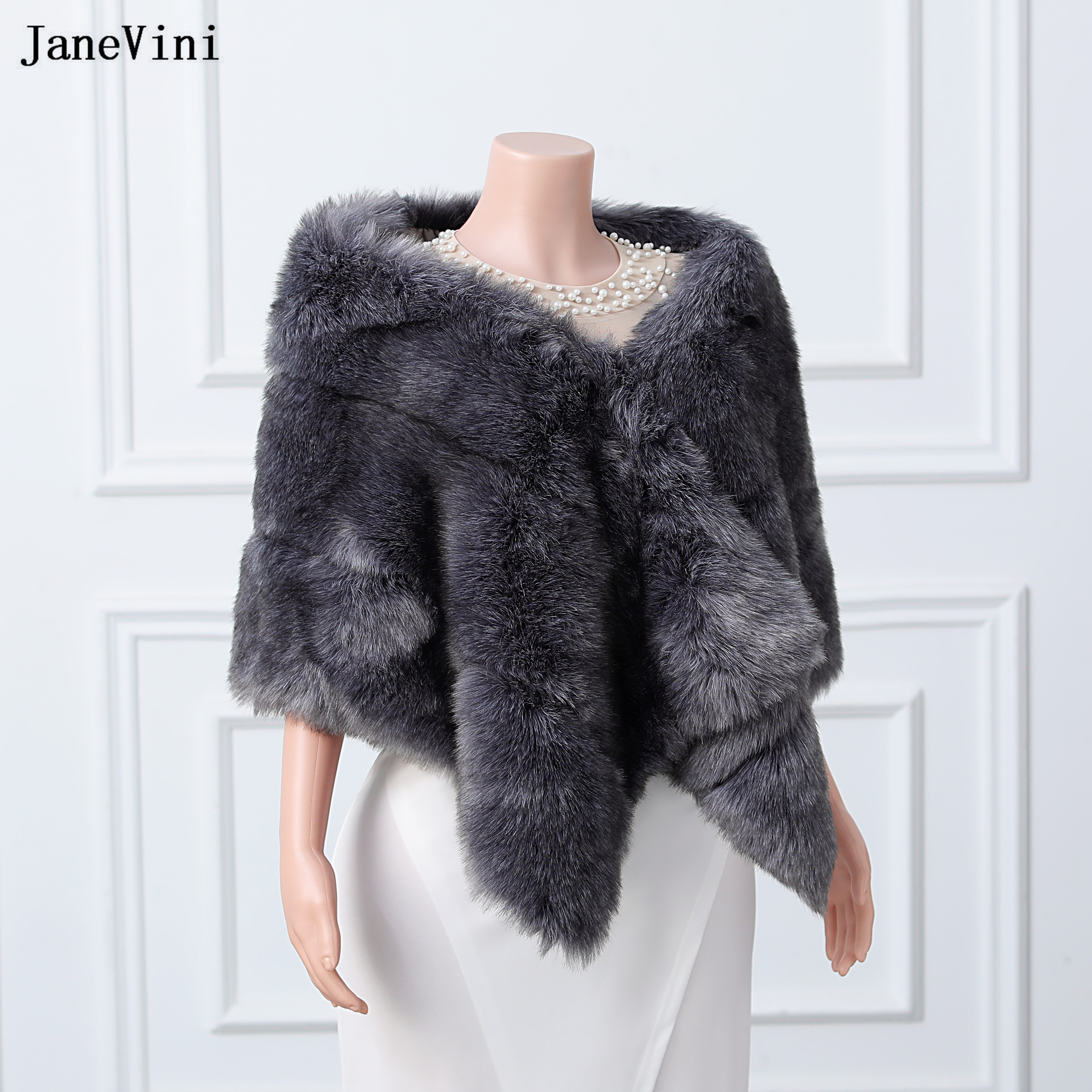 JaneVini High Quality Dark Gra - Stole Wedding Shawl 评论和价格