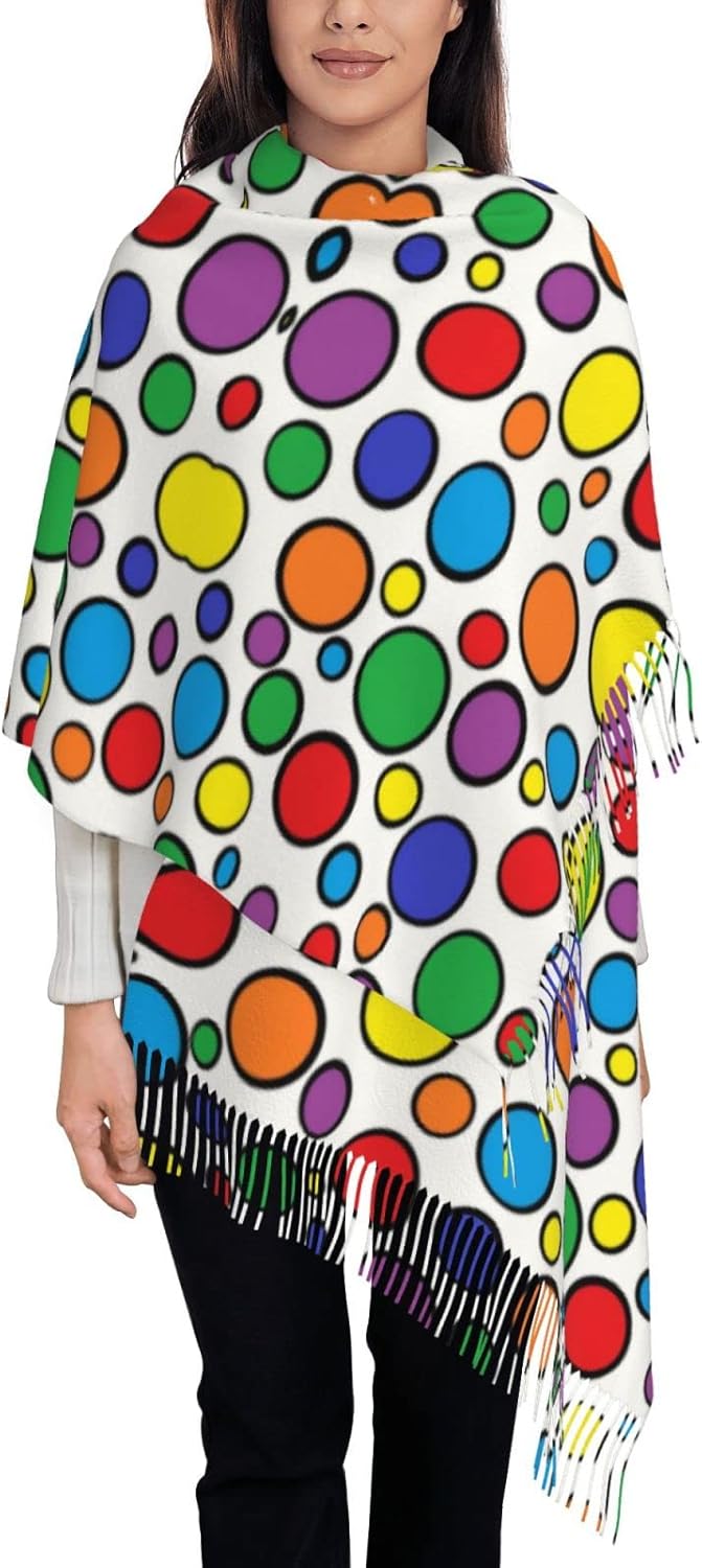 Colorful Circles Women's Scarf - Stole Wedding Shawl 评论和价格