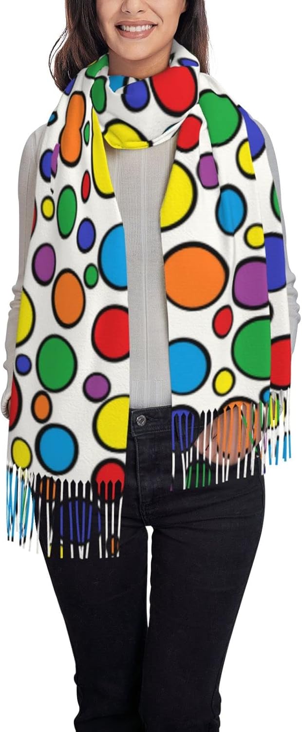 Colorful Circles Women's Scarf - Stole Wedding Shawl 评论和价格