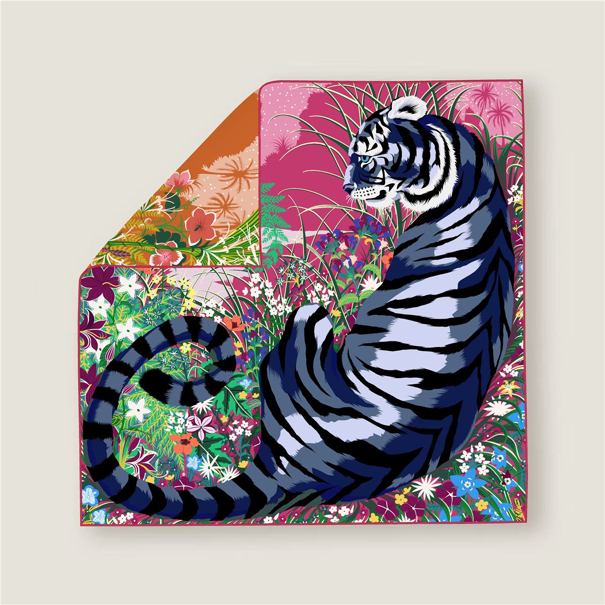 70CM Curled Edge Twill Silk Sq - Scarf Silk Square 评论和价格