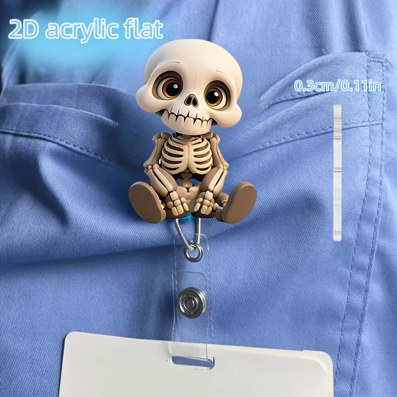 2D Flat, Acrylic Dazed Skull H - Lanyard Badge Holder 评论和价格